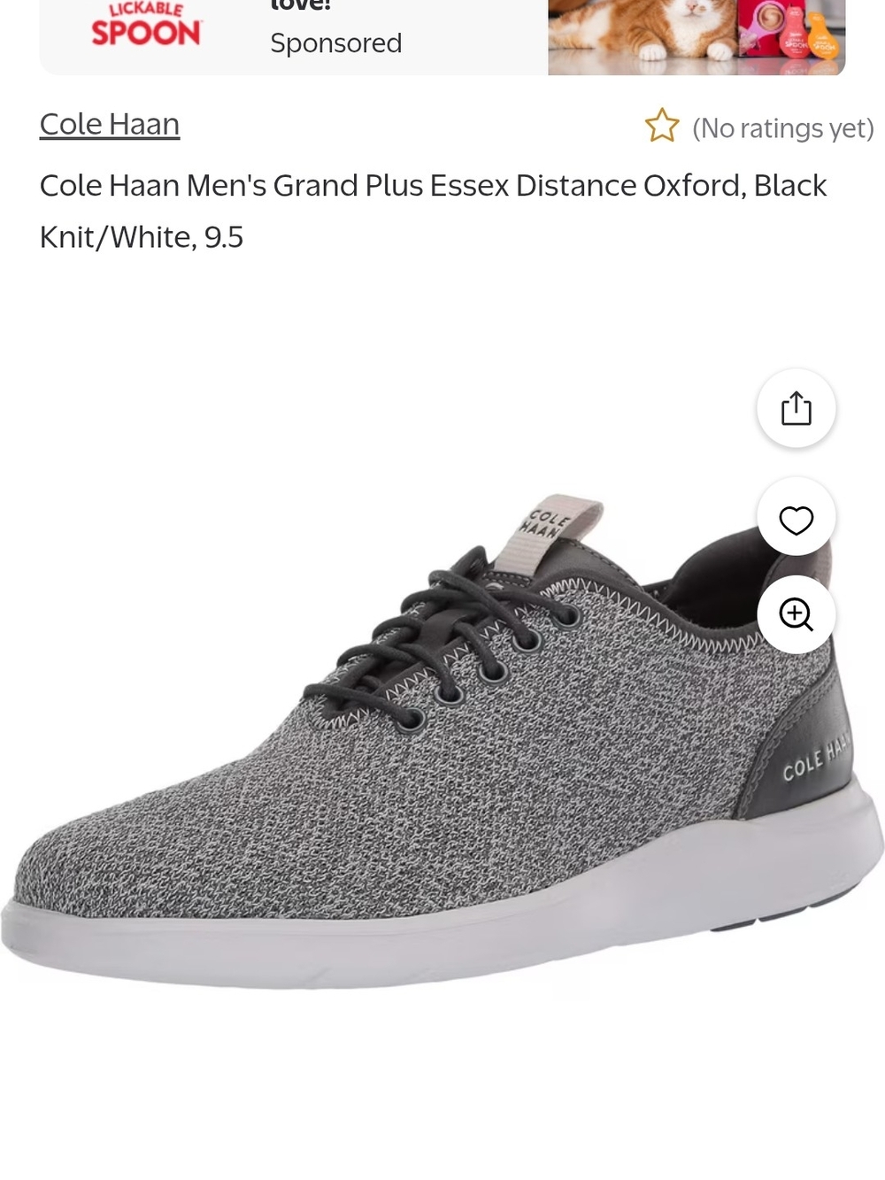 Cole Haan Men's Grand Plus Essex Distance Oxford - Black/White